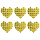 Razzle Dazzle Crystal Jewel Sparkle I Heart U Body Stickers 6 Pk - Gold